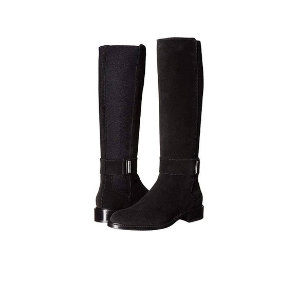 Aquatalia Giada black suede riding boots - Picture 3 of 7
